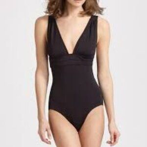 NEW Diane von Furstenberg One Piece Swimsuit Black Size L